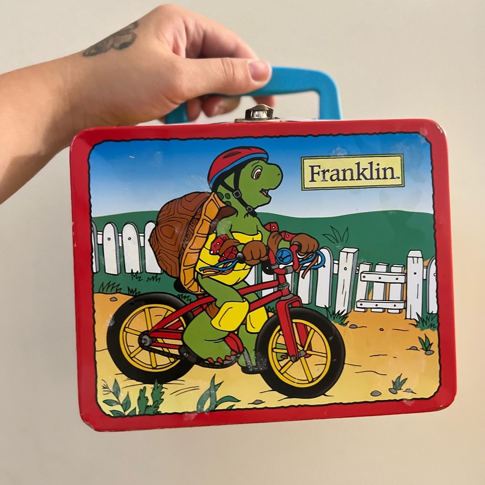 Vintage Red and Blue Franklin the turtle  Lunchbox